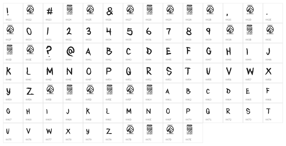Any Takers Regular Character Map