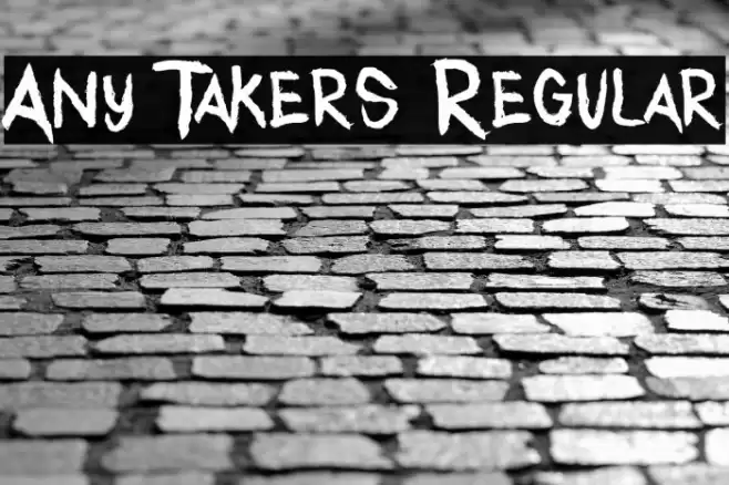 Any Takers Regular Font examples
