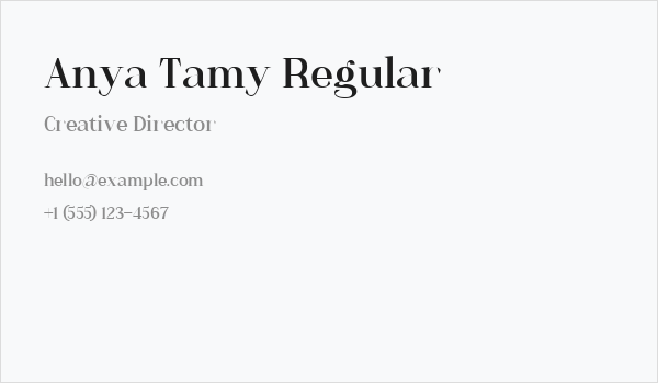 Anya Tamy Regular Business Card