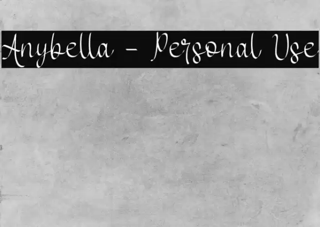 Anybella - Personal Use Fonte examples
