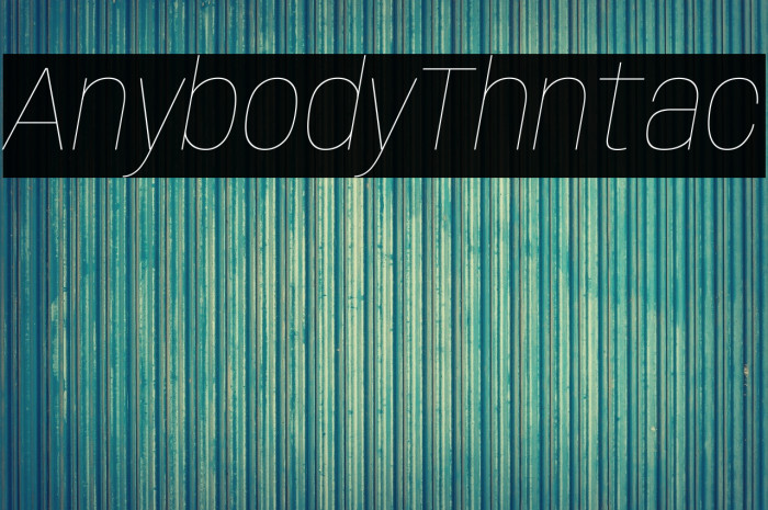 Anybody Thin Italic Example 1