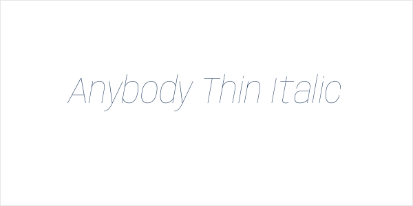 Anybody Thin Italic Logo