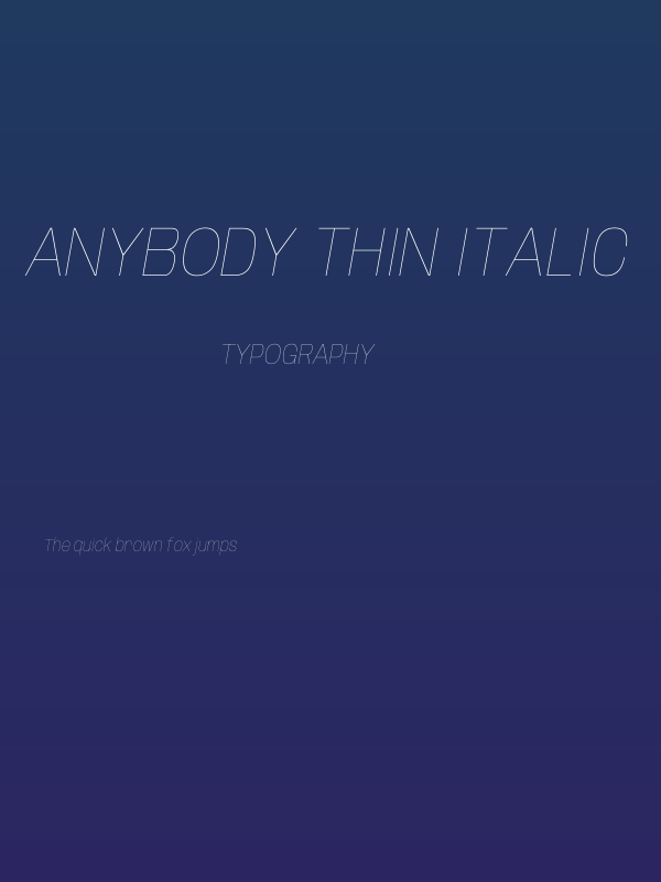 Anybody Thin Italic Poster