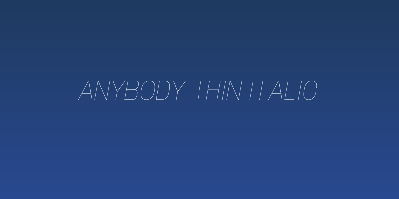 Anybody Thin Italic Social Header