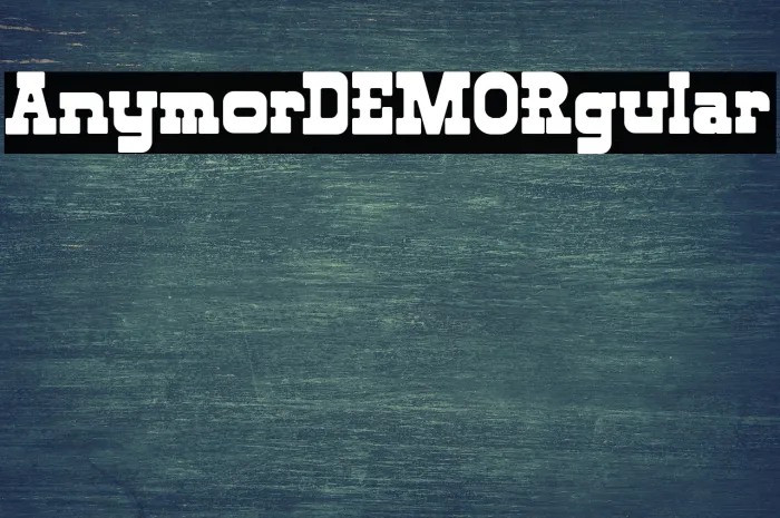 Anymore DEMO Regular Example 1