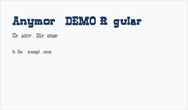 Anymore DEMO Regular Business Card