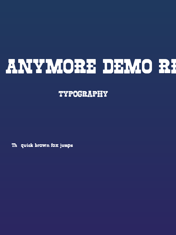 Anymore DEMO Regular Poster
