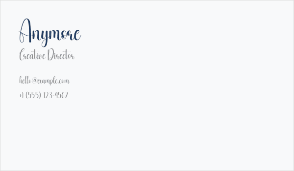 Anymore Business Card