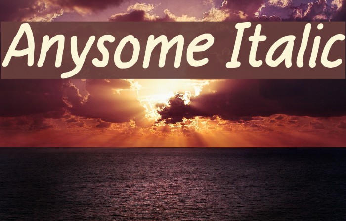 Anysome Italic Font examples
