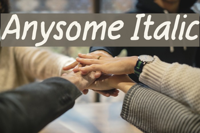 Anysome Italic Font examples