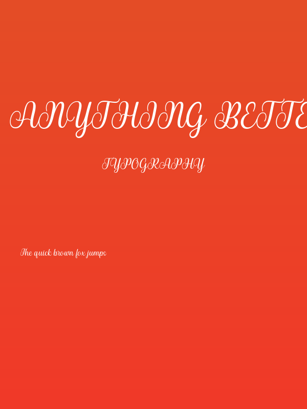 Anything Better Poster