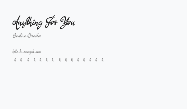 Anything For You Business Card