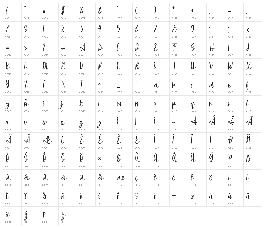 Anything Character Map