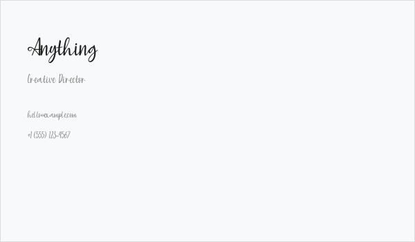 Anything Business Card