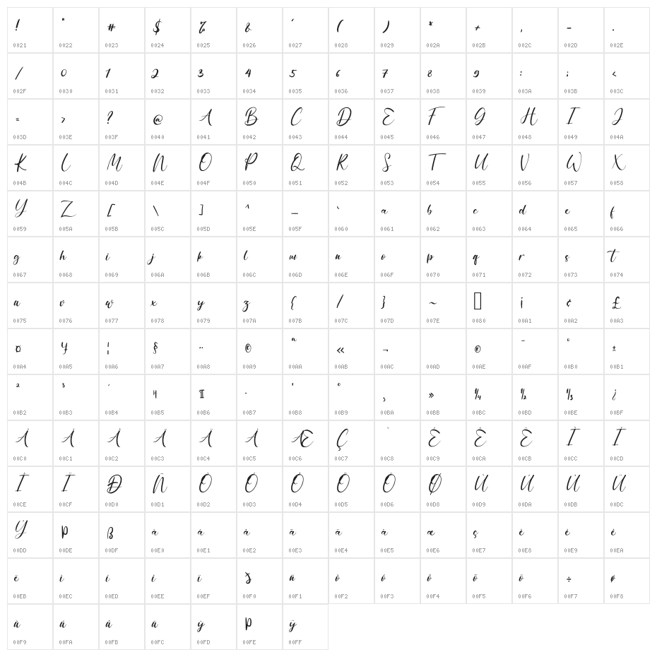 Anythings Character Map
