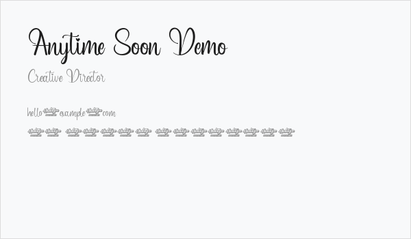 Anytime Soon Demo Business Card