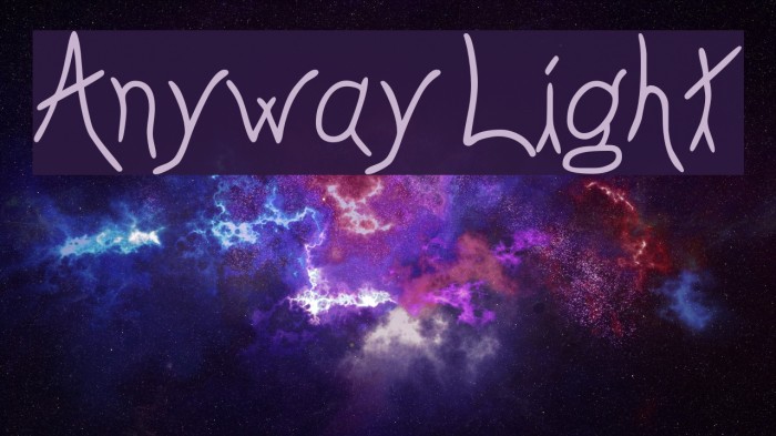 Anyway Light Font examples