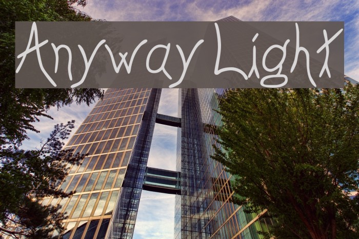 Anyway Light Font examples