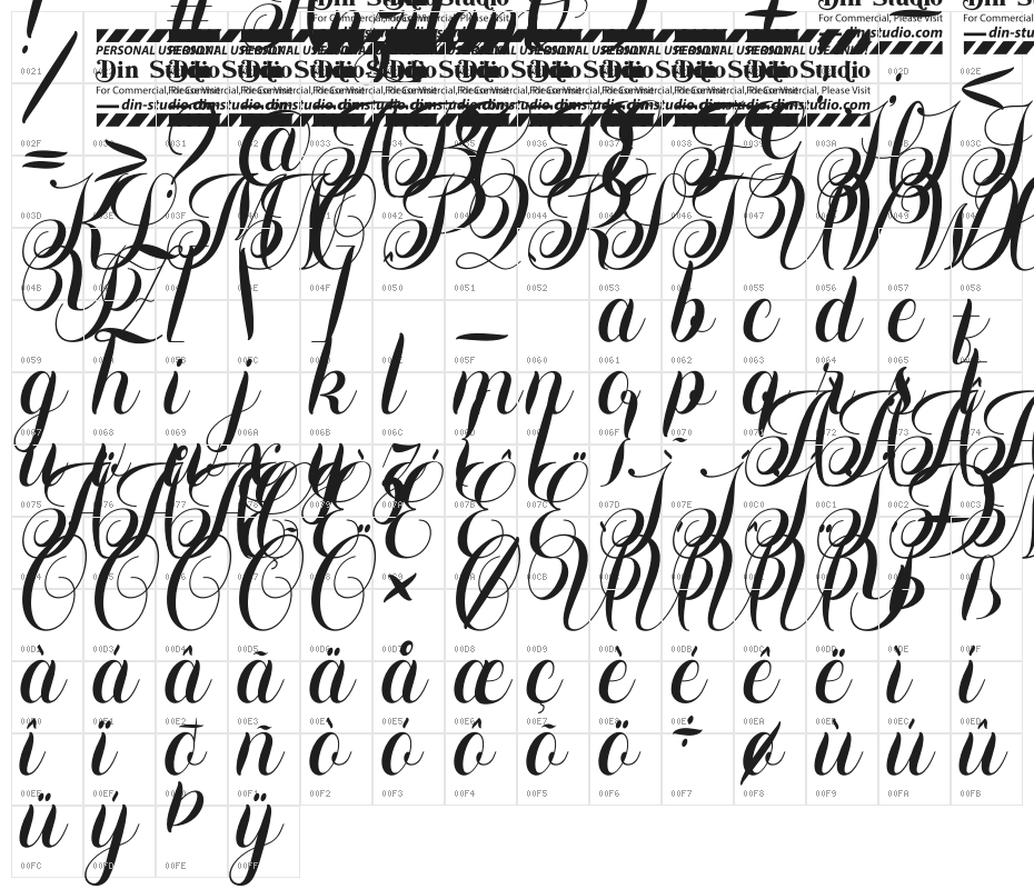 Anzilam Character Map