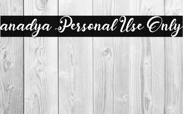 anadya Personal Use Only Font examples
