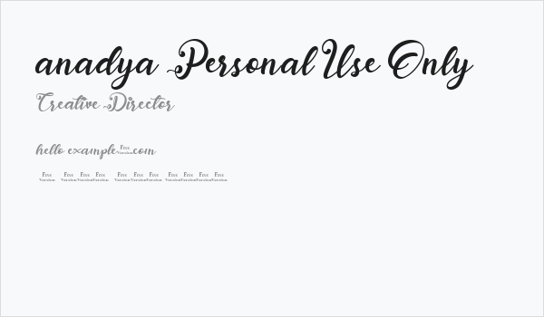 anadya Personal Use Only Business Card