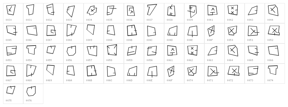 andre gestaucht bold Character Map