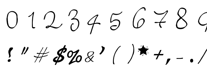 androideeapps curved handwriting Font OTHER CHARS