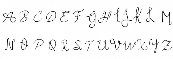androideeapps curved handwriting Font Litere mari