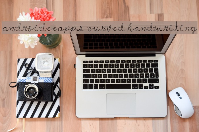 androideeapps curved handwriting Font examples