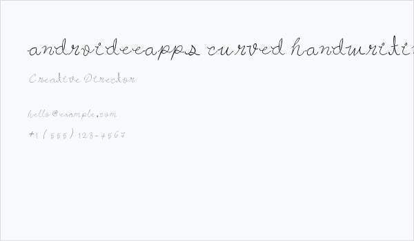 androideeapps curved handwriting Business Card