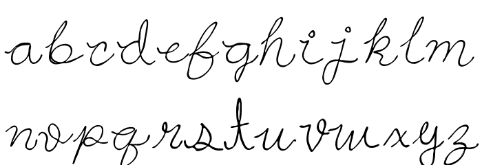 androideeapps curved handwriting Font LOWERCASE