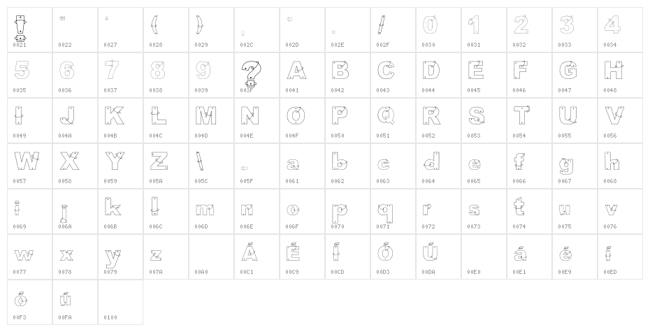anillos Regular Character Map