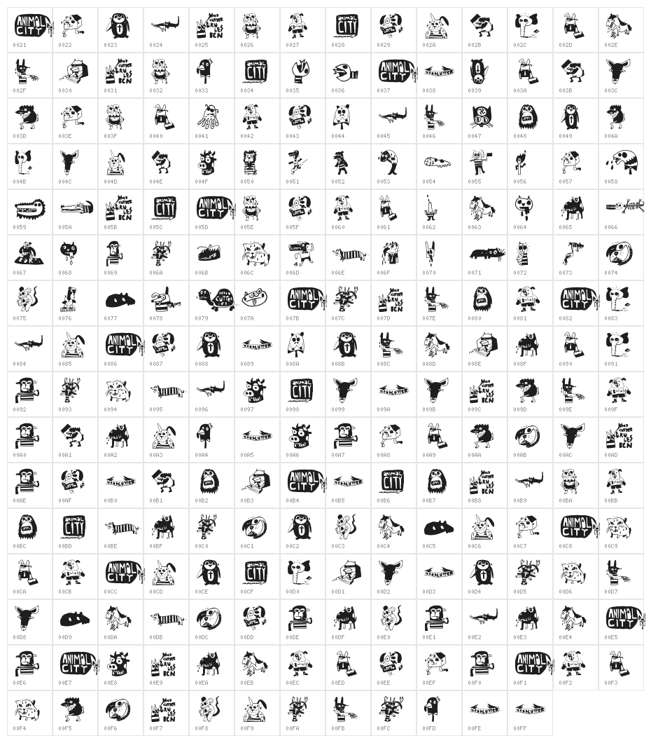 animal city Character Map