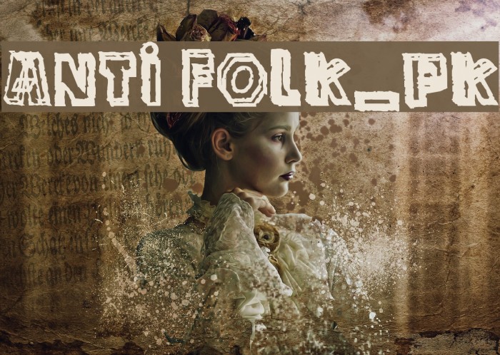 anti folk_pk Font examples