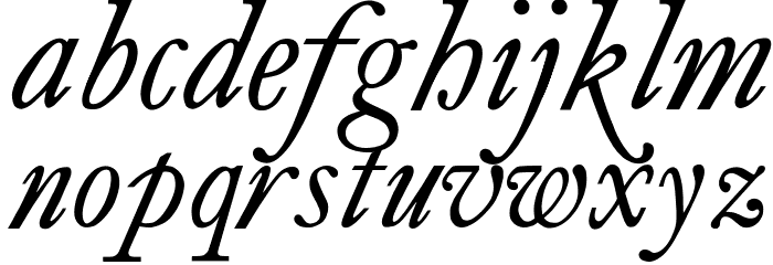 antique roman Italic Font LOWERCASE