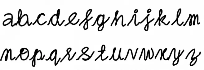 anupam handwriting Caratteri MINUSCOLO