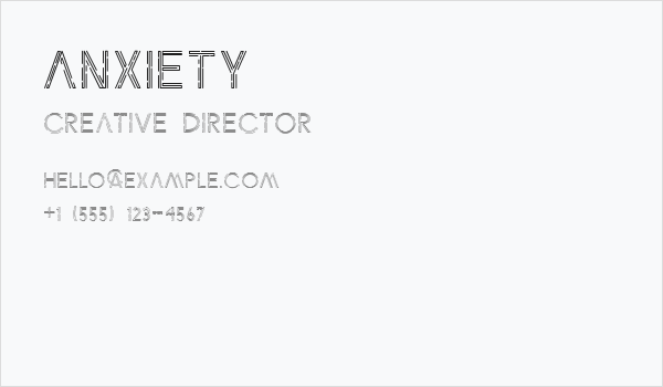 anxiety Business Card