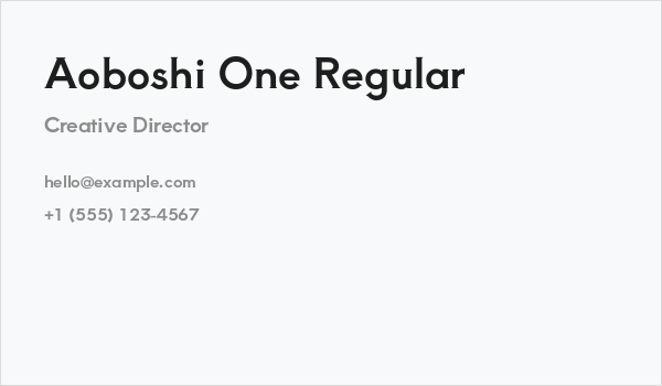 Aoboshi One Regular Business Card