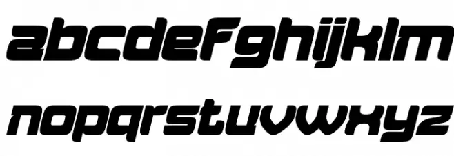 Aougtron slant Font LOWERCASE