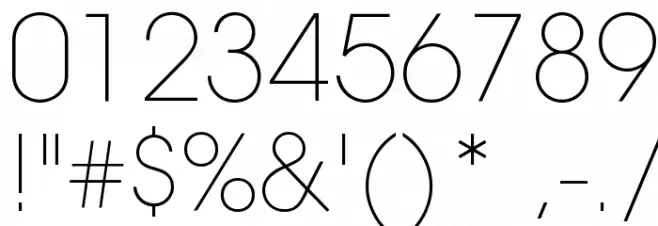 Aovel Neo Ultralight Font OTHER CHARS