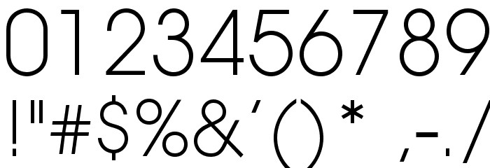 AovelNeo-ThinLiga Font OTHER CHARS