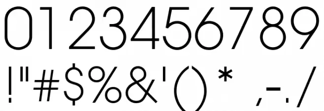 AovelNeo-ThinLiga Font OTHER CHARS