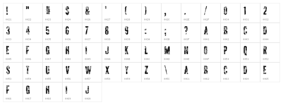 AP Applique Cut Character Map