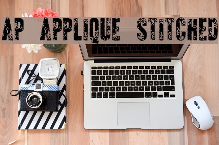 AP Applique Stitched Font examples