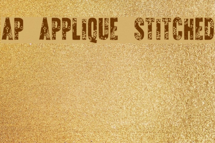 AP Applique Stitched Font examples