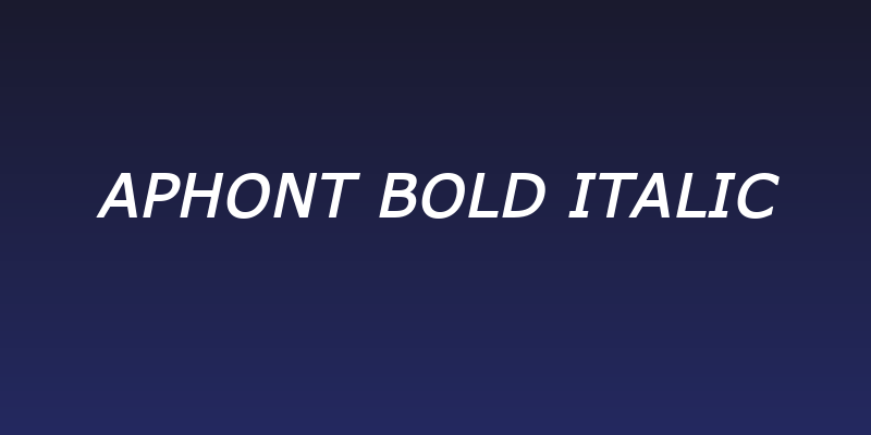 APHont Bold Italic Social Header