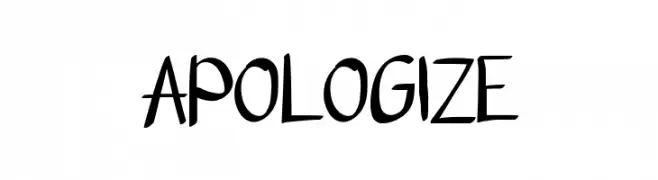 APOLOGIZE  تنزيل الخطوط
