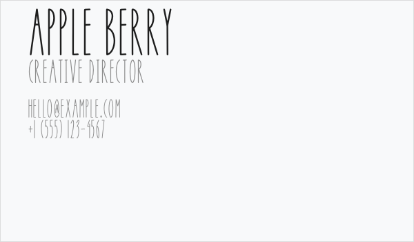 APPLE BERRY Business Card