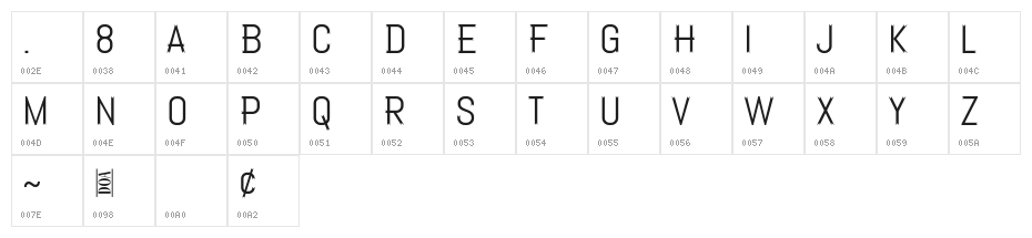 Apache Character Map