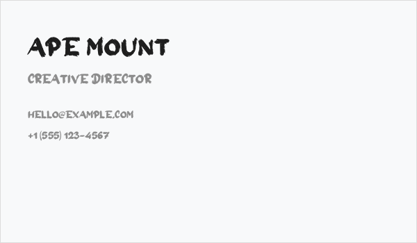 Ape Mount Business Card